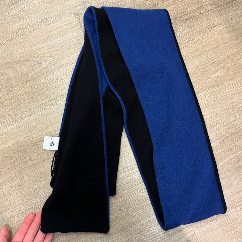 ✨ 100% Cashmere Armani Exchange black/ Blue Scarf